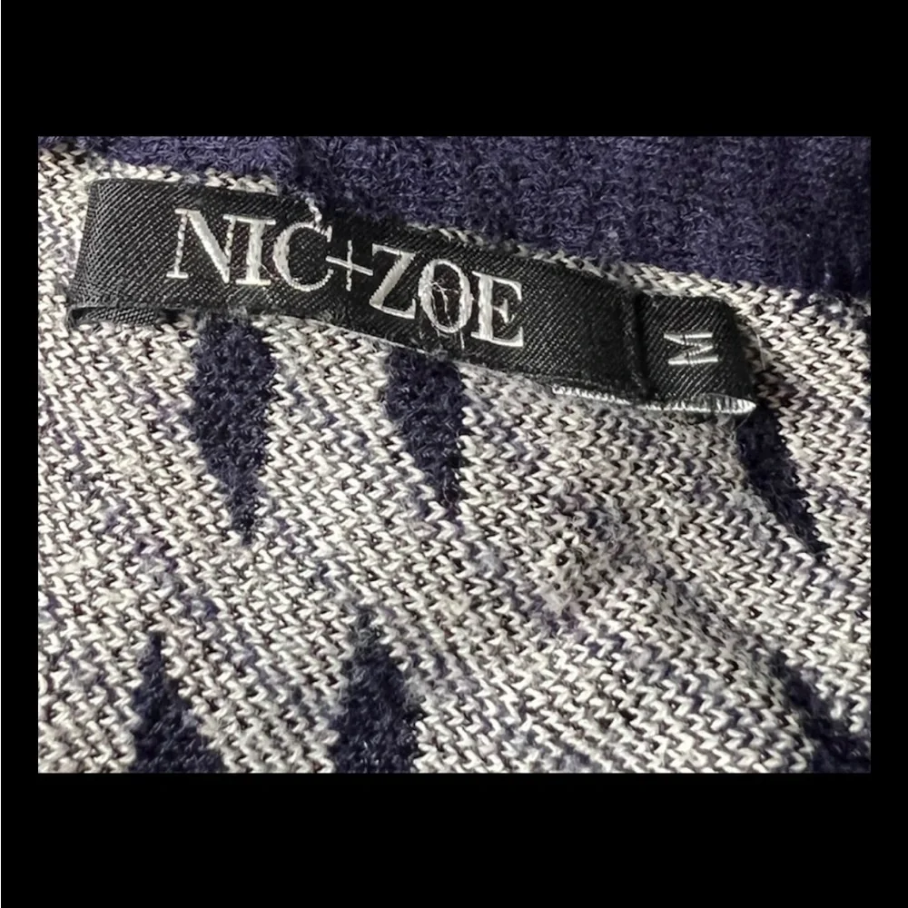 NIC + ZOE Sweater Skirt Falling Star Flare PullOn Navy Blue White